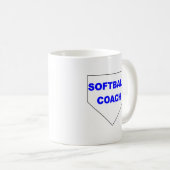 ソフトボールのコーチのマグ コーヒーマグカップ (正面右)