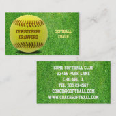 ソフトボールのコーチの球の名刺 名刺 (正面/裏面)