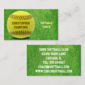 ソフトボールのコーチの球の名刺 名刺 (正面/裏面)