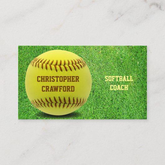 ソフトボールのコーチの球の名刺 名刺 (正面)