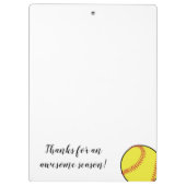 ソフトボールのコーチ感謝していスポーツチーム クリップボード (裏面)