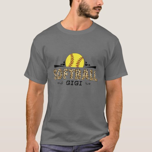 ソフトボールのジギヒョウ柄の母の日の恋人 Tシャツ (正面)