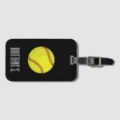 ソフトボールのスタイルの名前をカスタムする ラゲッジタグ (正面横)