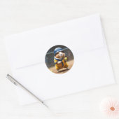 ソフトボールのスーパースター：モルモットのすごいゲーム。 ラウンドシール (封筒)