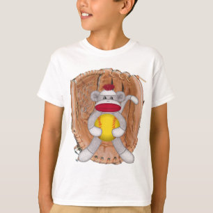 ソフトボールのソックス猿 Tシャツ
