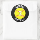 ソフトボールのチーム名と選手パーソナライズされた番号 ラウンドシール (バッグ)