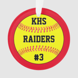 ソフトボールのチーム名、学校書簡、プレーヤー番号 オーナメント