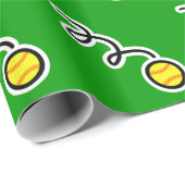 ソフトボールのテーマの包装紙 ラッピングペーパー (ロールコーナー)