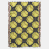 ソフトボールのパターン スローブランケット (正面縦)