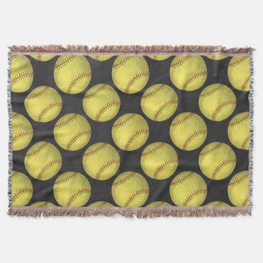 ソフトボールのパターン スローブランケット (正面)