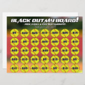 ソフトボールのブラックアウト盤資金調達者ソフトボールを選ぶ 招待状 (正面/裏面)