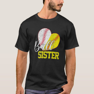 ソフトボールのボールシスター母親両方 Tシャツ