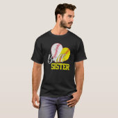 ソフトボールのボールシスター母親両方 Tシャツ (正面フル)