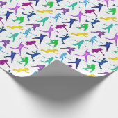 ソフトボールの女の子の数々のな色 ラッピングペーパー (角)