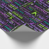 ソフトボールの女の子の黒1 ラッピングペーパー (角)