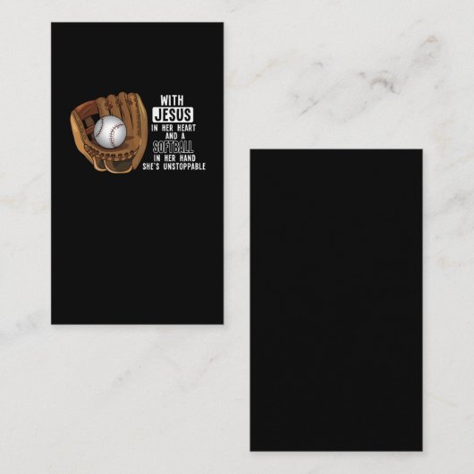 ソフトボールの女の子イエス・宗教野球捕手 名刺 (正面/裏面)