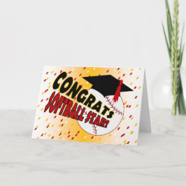 ソフトボールの星のための卒業のお祝い カード