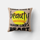 ソフトボールの獣のような美しいの列車のように見えて下さい クッション (裏面)