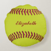 ソフトボールの球のスポーツプレーヤーの名前はカスタマイズ ラウンドクッション (裏面)