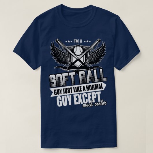ソフトボールの男は普通クールだ Tシャツ (デザイン正面)