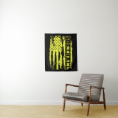 ソフトボールの米国国旗のソフトボール選手 タペストリー (インサイチュ)