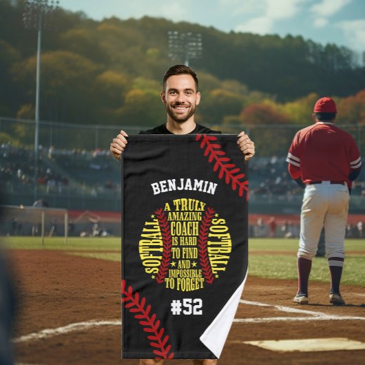 ソフトボールの素晴らしいコーチ ハンドタオル