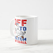 ソフトボールの観戦に行く コーヒーマグカップ (正面左)