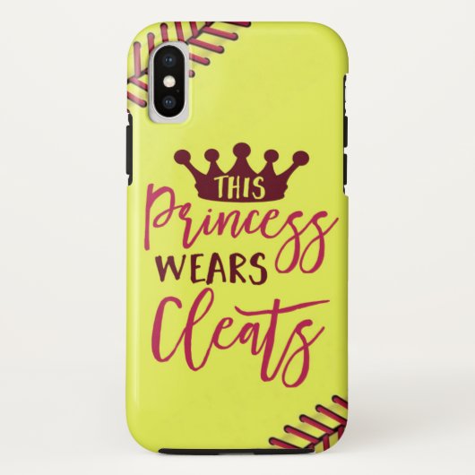 ソフトボールはこのプリンセスクリートの引用文を身に着けています Case-Mate iPhoneケース (裏面)
