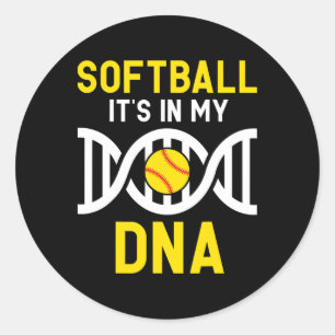 ソフトボールは私のDNA おもしろソフトボール選手 キャッチャー ラウンドシール
