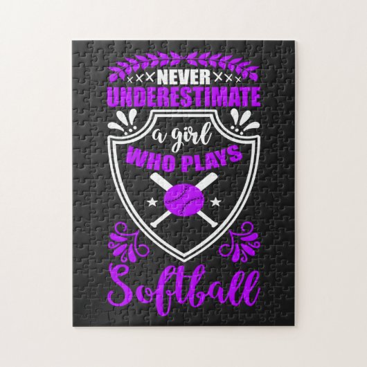 ソフトボールをやる女の子を決して甘遊く見ない  ジグソーパズル (縦)