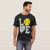 ソフトボールを愛するママ・パパ Tシャツ (正面フル)