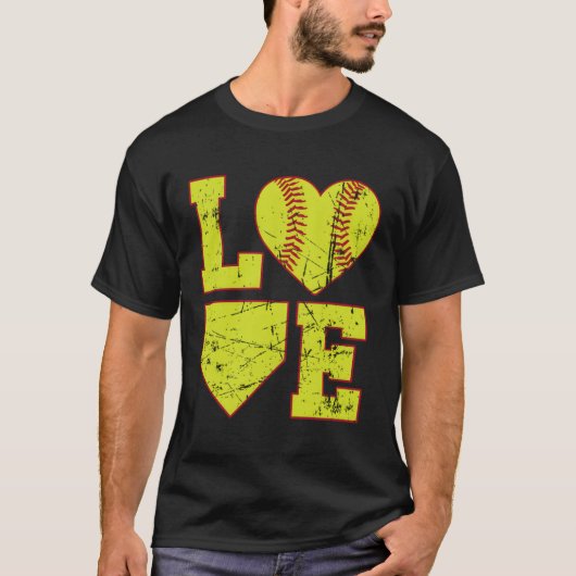 ソフトボールを愛する Tシャツ (正面)