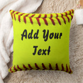 ソフトボールイエローソフトボールのスポーツチームコーチ クッション (ブランケット)
