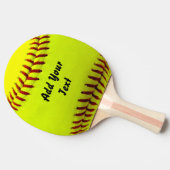 ソフトボールイエローソフトボールのスポーツチームコーチ 卓球ラケット (横)