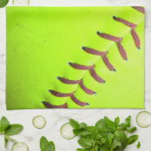 ソフトボールイエローファーストピッチ8Uキッチンディッシュタオル キッチンタオル (折り畳み)