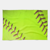 ソフトボールイエローファーストピッチ8Uキッチンディッシュタオル キッチンタオル (横)