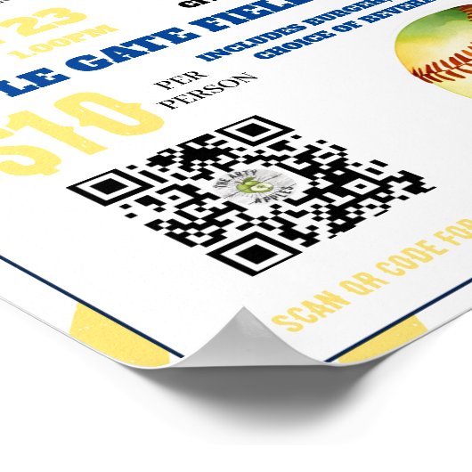 ソフトボールイベント資金調達学校の教員教授 ポスター (角)