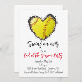 ソフトボールエンドオブザシーズンパーティの招待状 招待状 (正面/裏面)