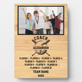 ソフトボールカスタムコーチ選手の名前&写真 フォトプラーク