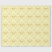 ソフトボールカスタム誕生日文字赤クリーム ラッピングペーパー (フラット)