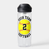 ソフトボールカスタム選手のチーム名とジャージー番号 ウォーターボトル (背面)