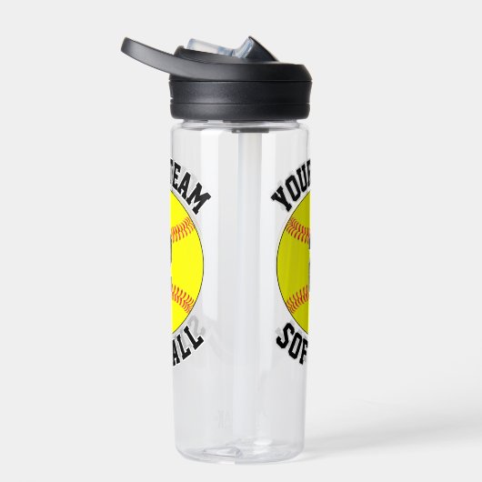 ソフトボールカスタム選手のチーム名とジャージー番号 ウォーターボトル (右面)