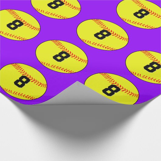 ソフトボールカスタム選手ジャージー番号&カラースポーツ ラッピングペーパー (角)