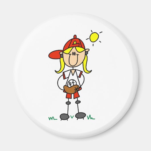 ソフトボールガールマグネット マグネット (正面)