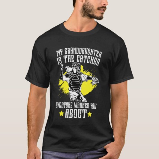 ソフトボールキャッチャーのおじいちゃん Tシャツ (正面)