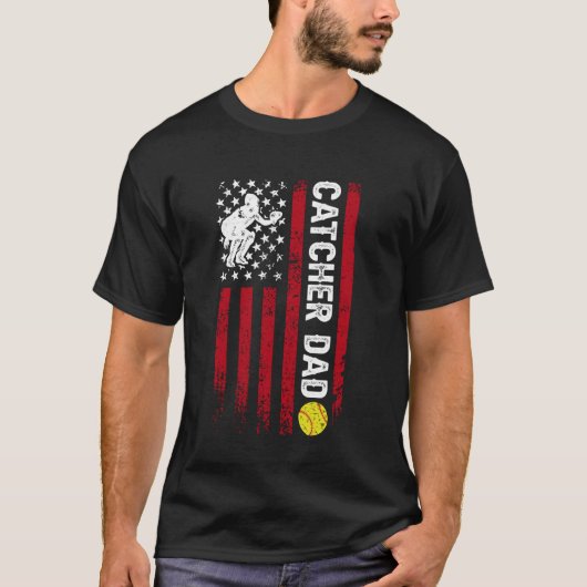 ソフトボールキャッチャーの父 Tシャツ (正面)