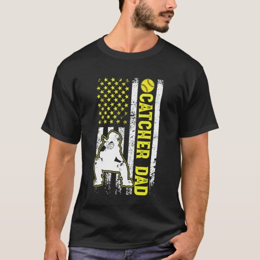 ソフトボールキャッチャーの父 Tシャツ (正面)