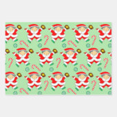 ソフトボールクリスマスホリデーギフトラッピング紙 ラッピングペーパーシート (正面)