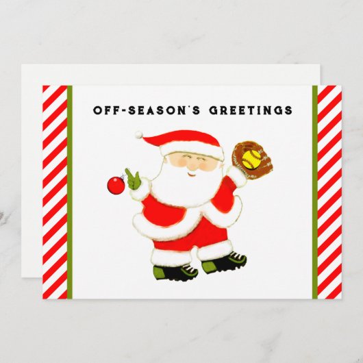 ソフトボールクリスマス シーズンカード (正面/裏面)