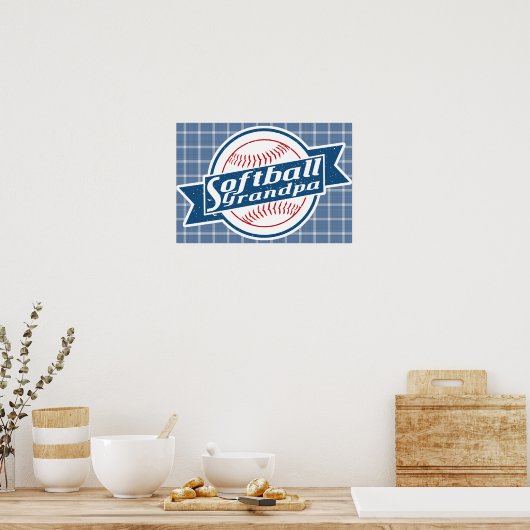 ソフトボールグランパアートポスター ポスター (キッチン)